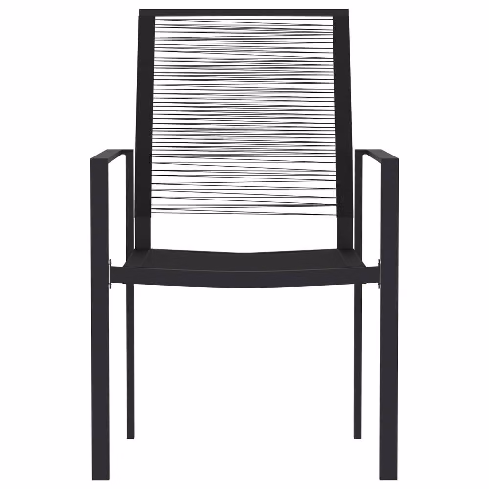 Berkfield Home 5 Piece Modern Garden Dining Set in Black with Metal, Glass and Rattan – 3