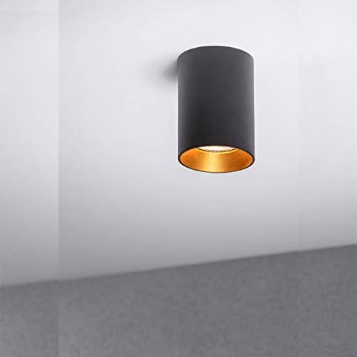 CGC Lighting Jessica Round Ceiling Spot Light with Copper Reflector in Black – 1