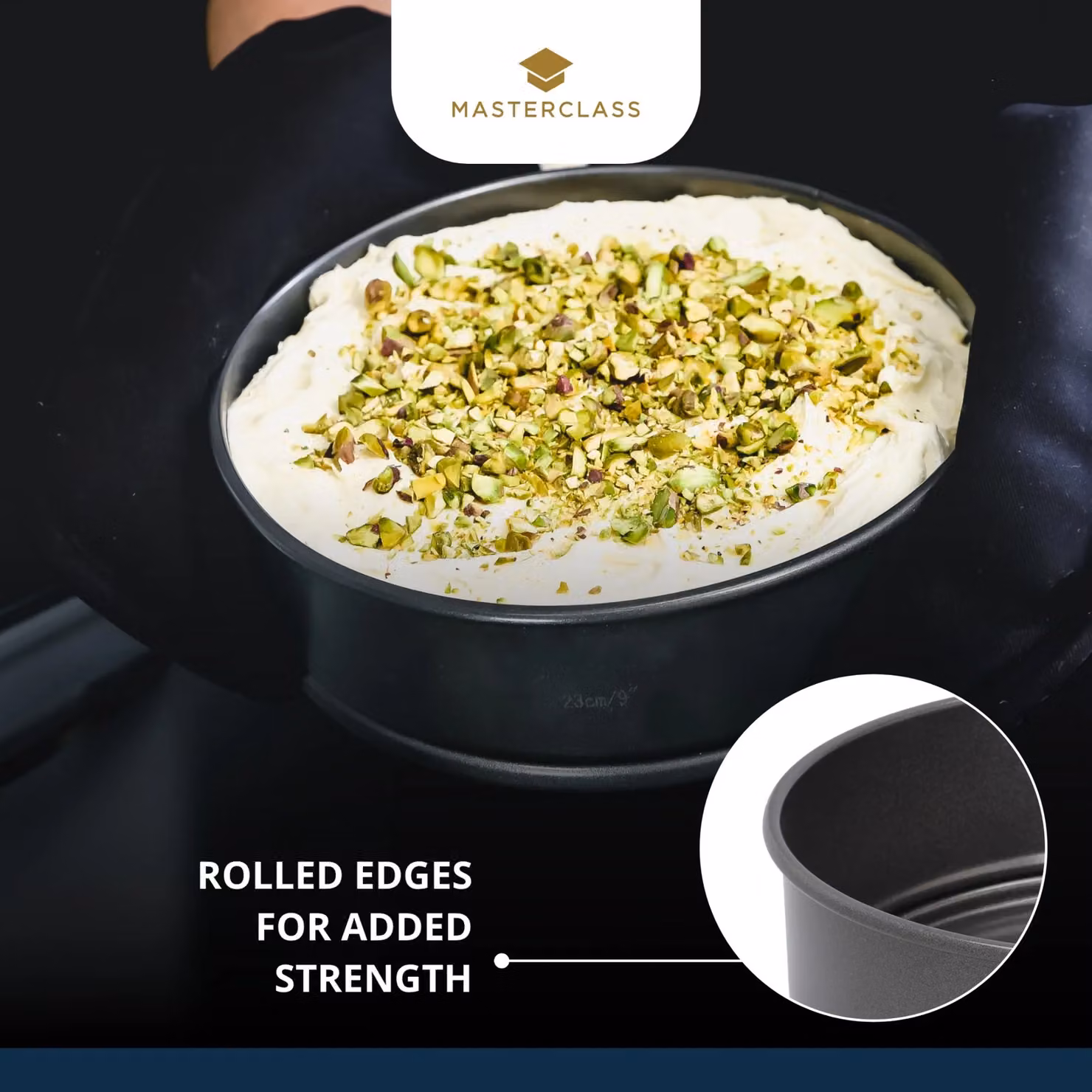 MasterClass Non-Stick Carbon Steel Springform Round Cake Tin, Grey – 7