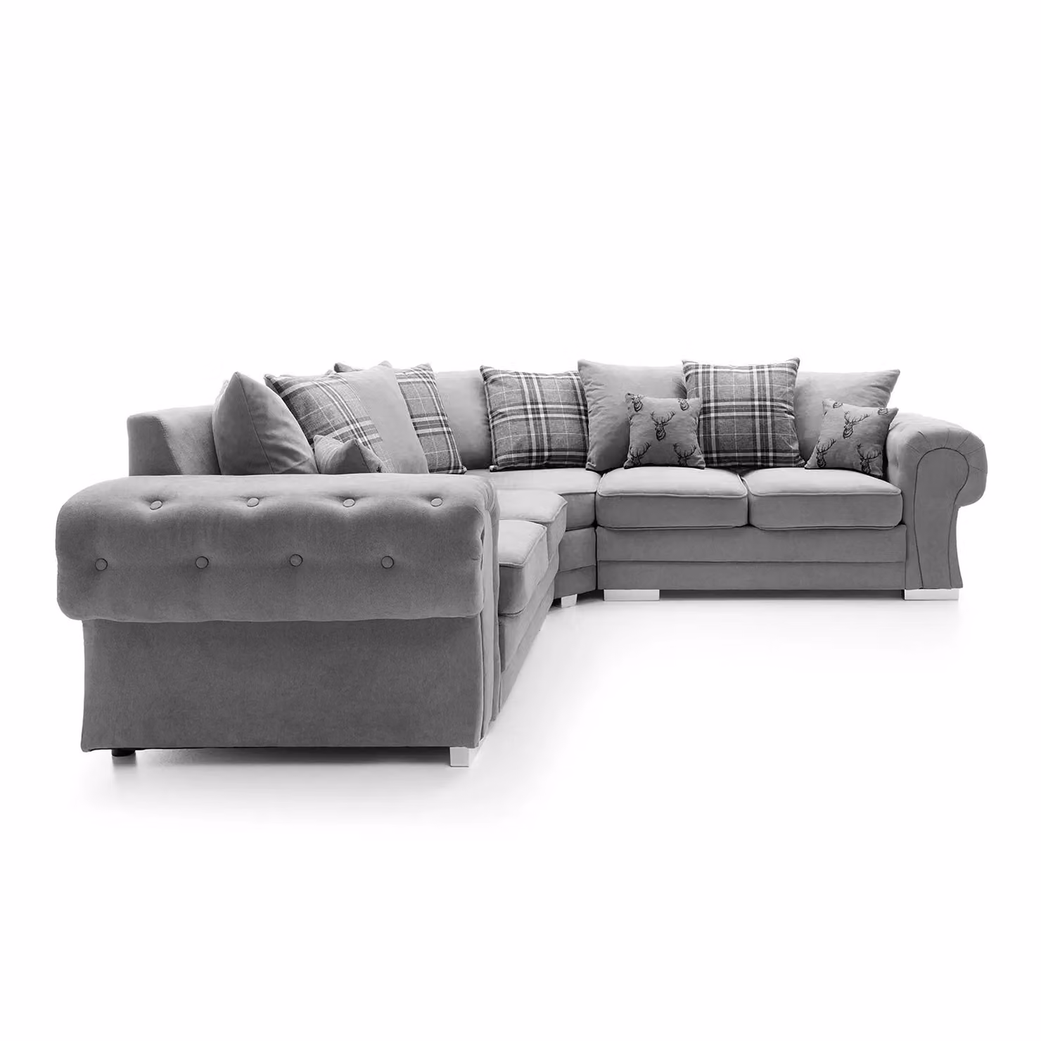 Abakus Direct Verona L-Shaped Corner Sofa in Grey, W/D/H: 245 x 245 x 80 cm – 2