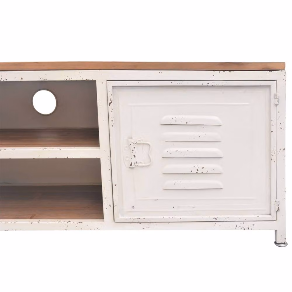 Berkfield Home Industrial TV Cabinet in White, W/D/H: 120 x 40 x 40 cm – 2