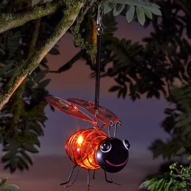 Marco Paul Solar Ladybird Bug Light in Red with Dusk Sensor