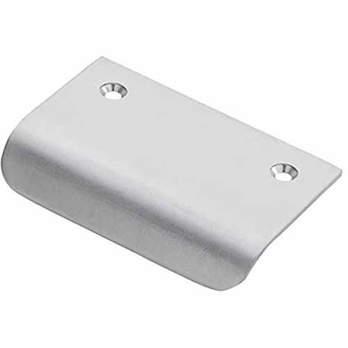 Loops Semi-Concealed Flush Pull Cabinet Handle in Satin Chrome with 52mm Fixing Centres