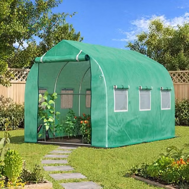 STILVORA Green Walk-In Greenhouse with Windows and Door, W/D/H: 300 x 200 x 196 cm – 1