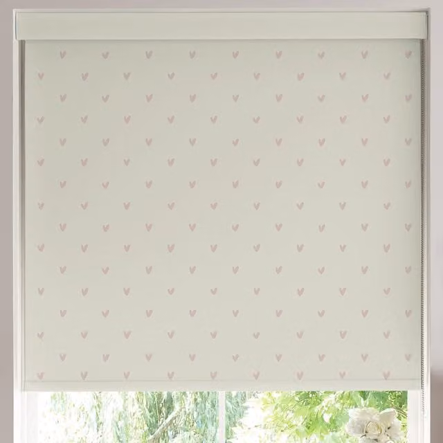 Sophie Allport Hearts Made to Measure Roller Blind in Blush Pink