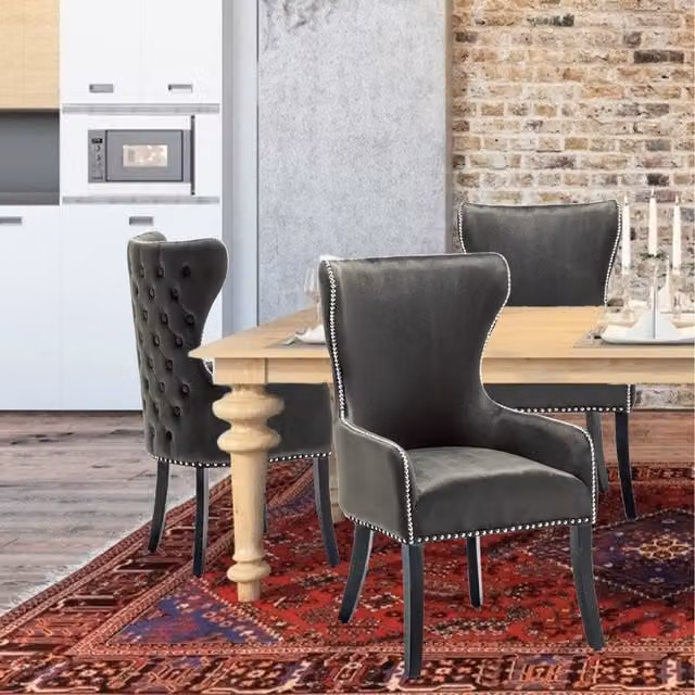 Livingandhome Glamour Velvet Upholstered Dining Chair in Brown or Black