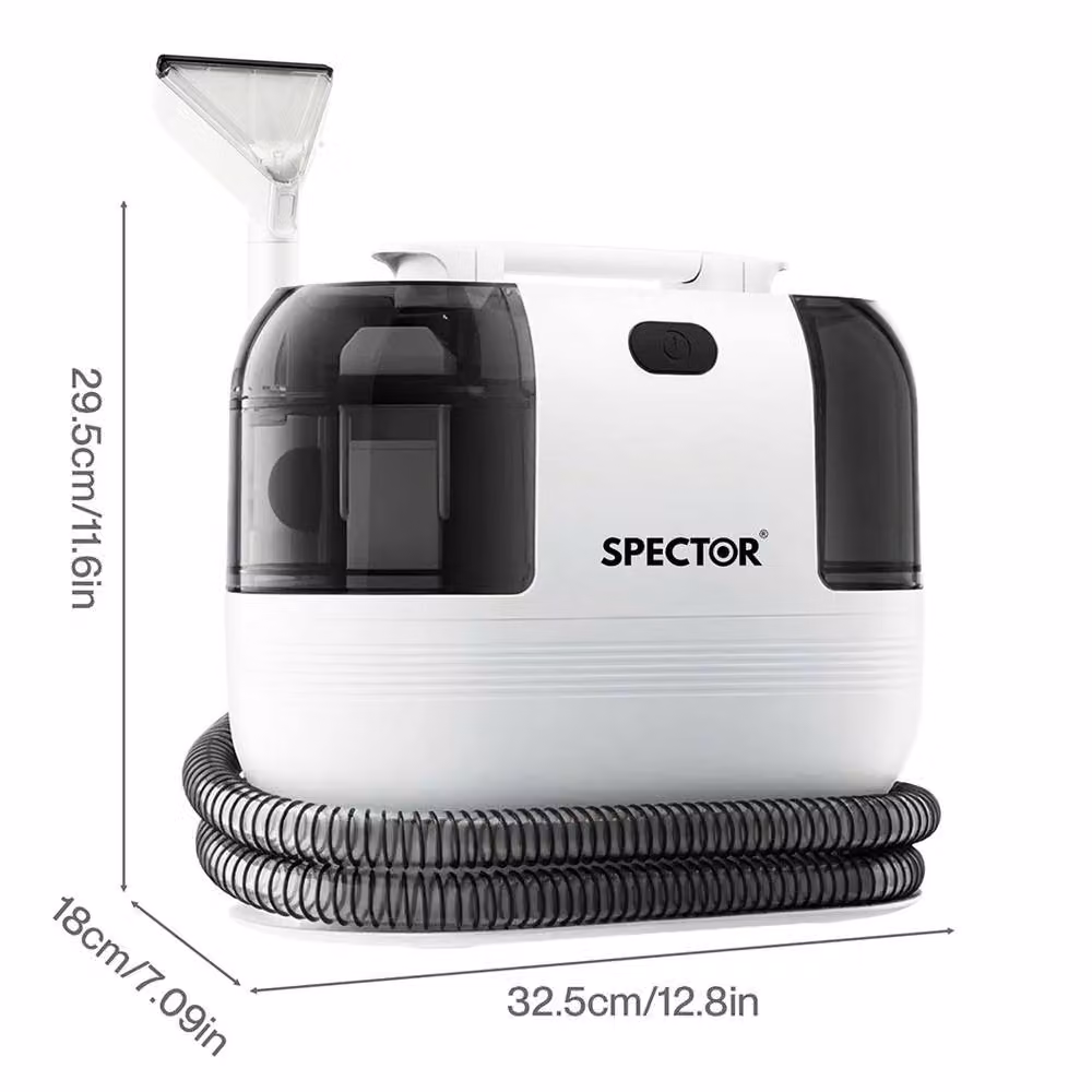Spector Portable Carpet and Upholstery Cleaner Machine in White and Grey, 500W with 17Kpa Suction for Sofa, Carpet, Car Seats and Pet Hair Removal – 4