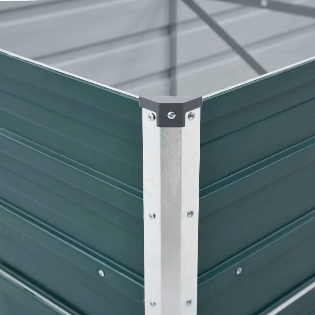 Berkfield Home Garden Galvanised Steel Raised Bed in Green, W: 400 cm, D: 80 cm, H: 45 cm – 4