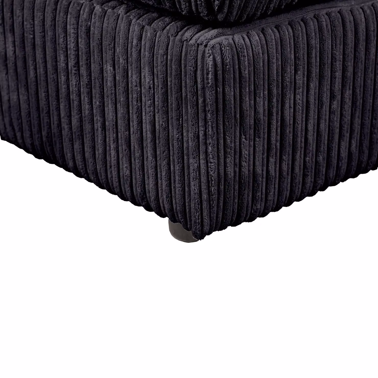 LUXURY LIFE Collingdale Jumbo Cord Fabric Footstool in Black, W/D/H: 60 x 60 x 65 cm – 4