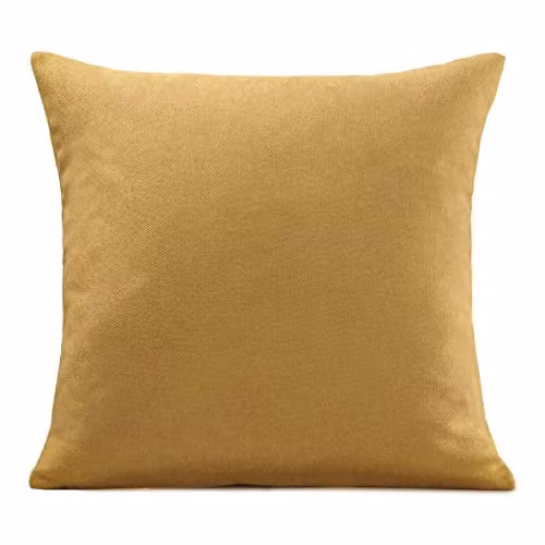 Luxury Living Yellow Velvet Chenille Square Cushion, W/D/H: 45 x 45 x 45 cm