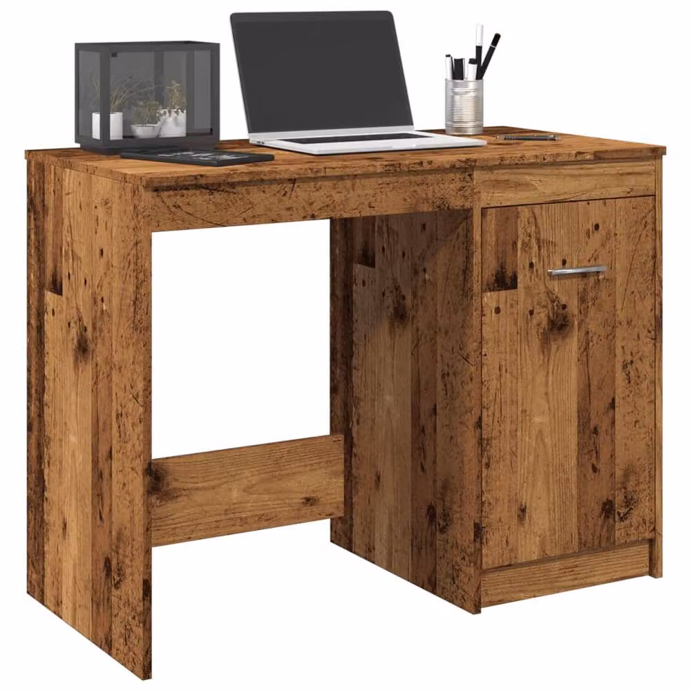 Berkfield Home Elegant Writing Desk in Brown Old Wood, W/D/H: 100 x 50 x 76 cm – 2