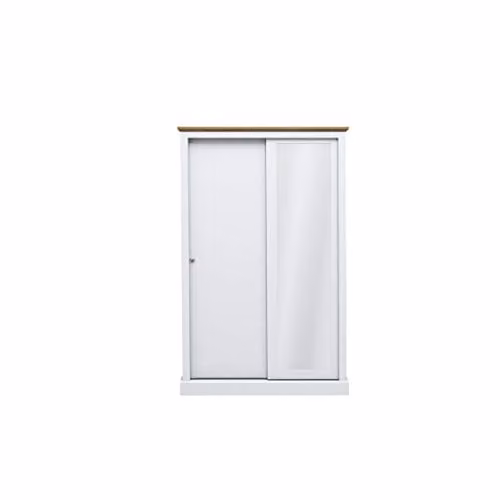 Lemon Pavilion Furniture Devon 2 Door Sliding Wardrobe in White, W/D/H: 113.8 x 57.7 x 181.6 cm