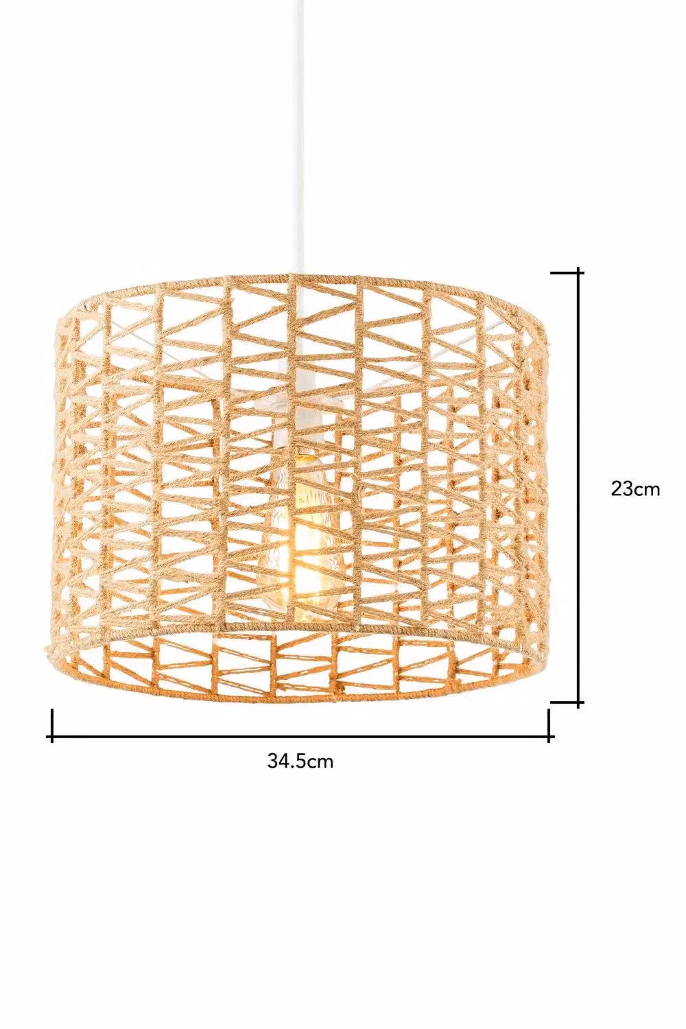 BHS Lighting Rustic Jute Cylinder Easy Fit Light Shade in Beige and Sand – 2