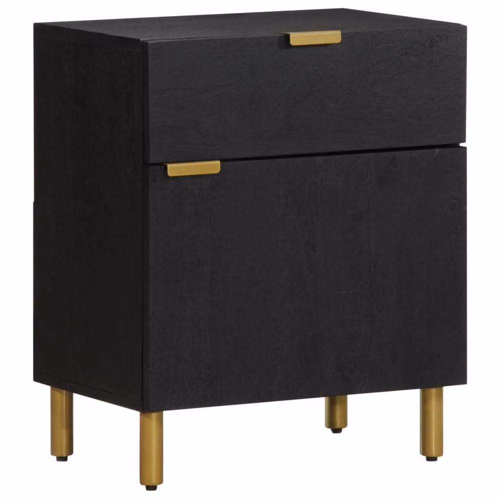 Berkfield Home Black Bedside Cabinet in Engineered Wood, W/D/H: 50 x 33 x 60 cm – 2