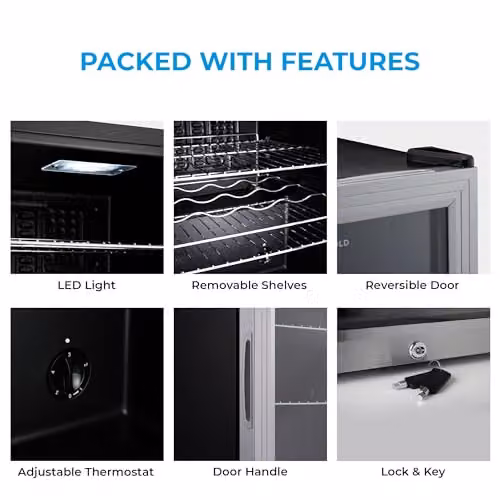Subcold Super35 LED Mini Fridge in Silver, 35L Compressor Fridge with Lockable Glass Door – 6