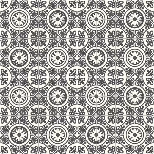 Vinyl Flooring UK Black and White Geometric Designer Effect Vinyl Flooring Sheet W/D: 200 x 100 cm