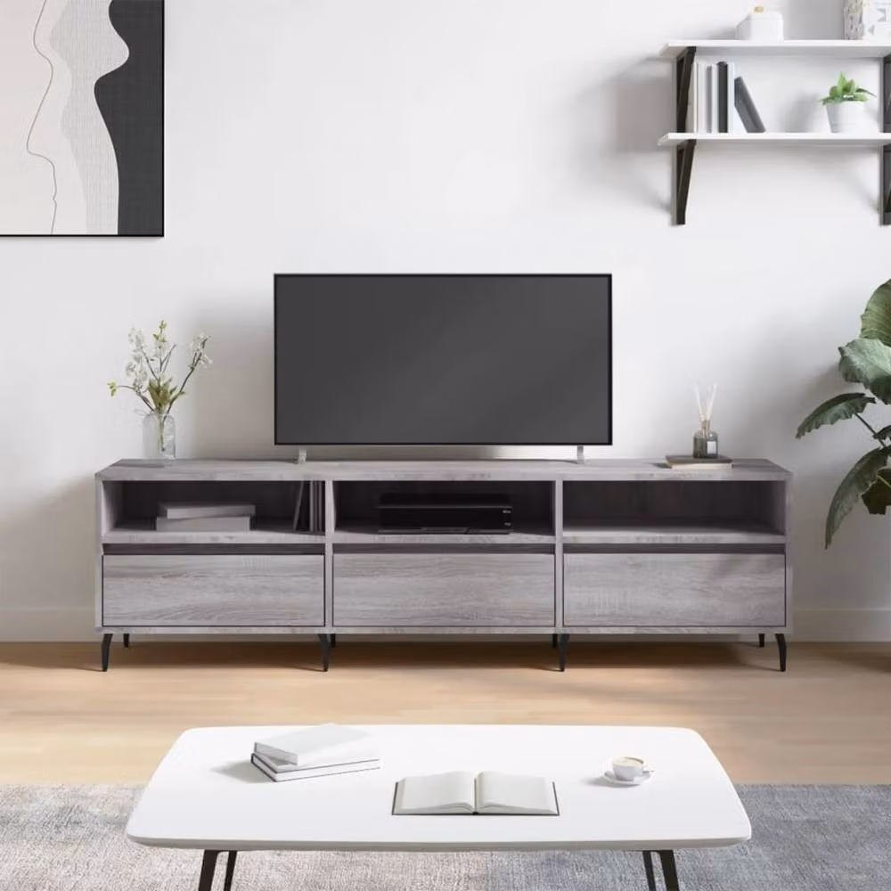 Berkfield Home Grey Sonoma TV Cabinet W/D/H: 150 x 30 x 44.5 cm – 2