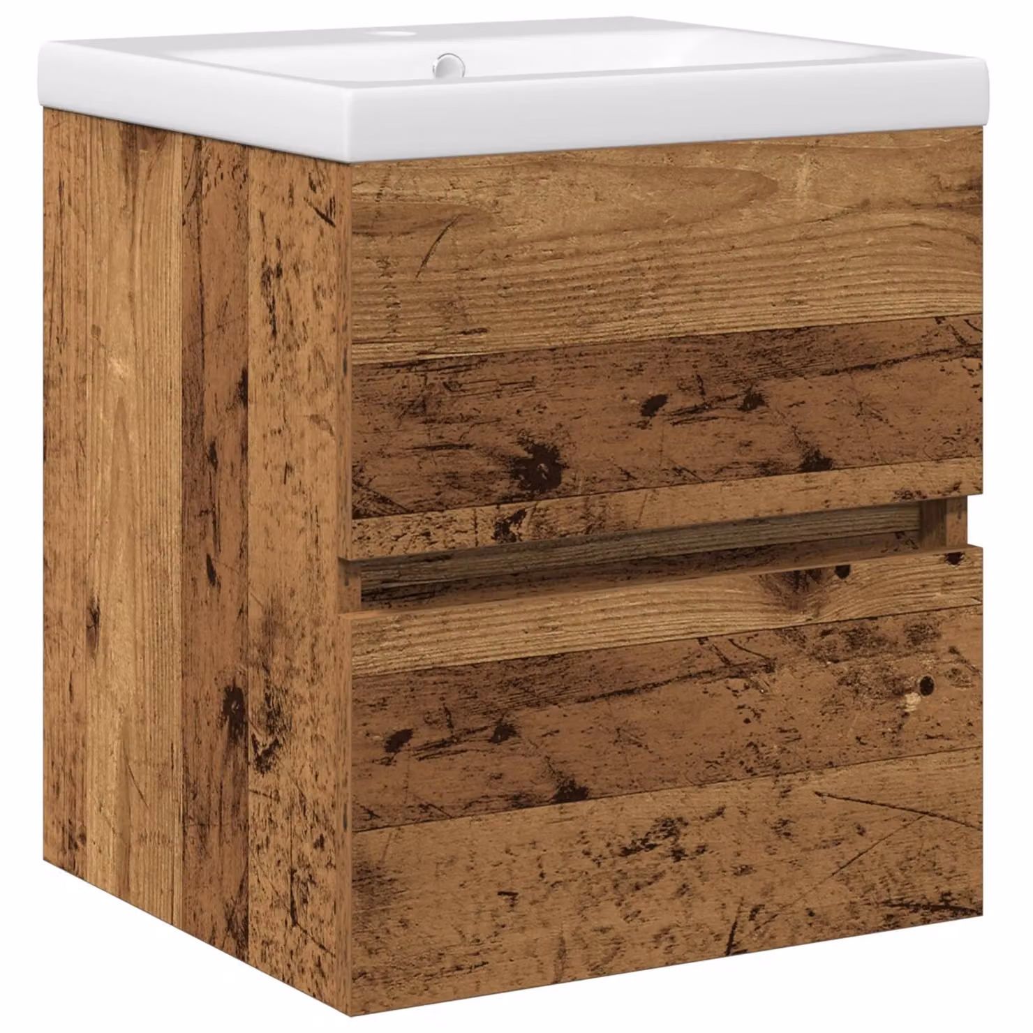 Berkfield Home Sink Cabinet with Built-in Basin in Black Oak and Brown Engineered Wood, W: 41 cm, D: 38.5 cm, H: 45 cm – 2