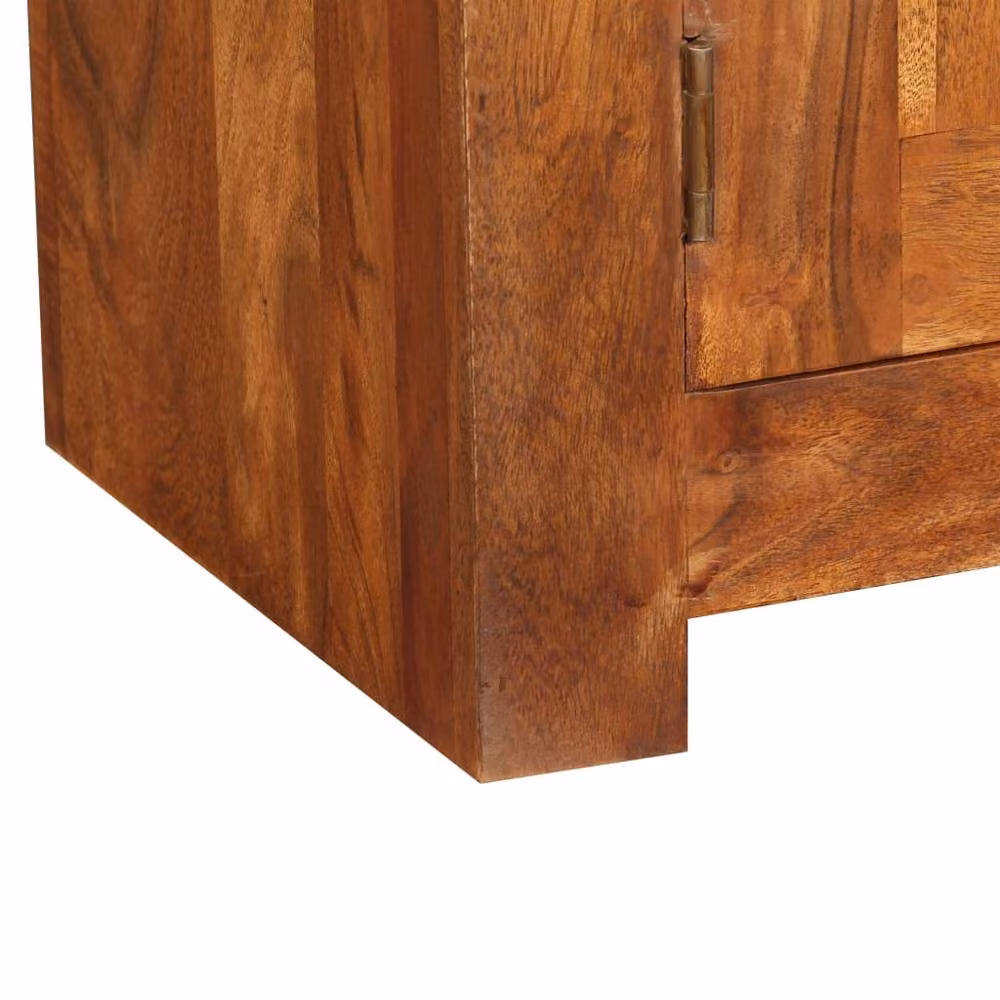 Berkfield Home Solid Acacia Wood TV Cabinet in Brown with Honey Finish, W/D/H: 120 x 30 x 40 cm – 4