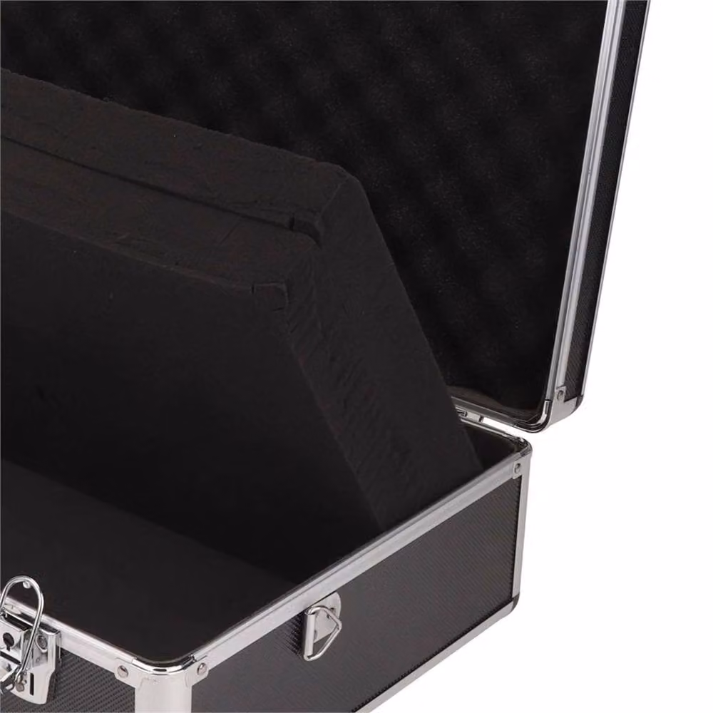 EONLION Large Flight Hard Case Tool Box with Inserts in Black Aluminium – 3