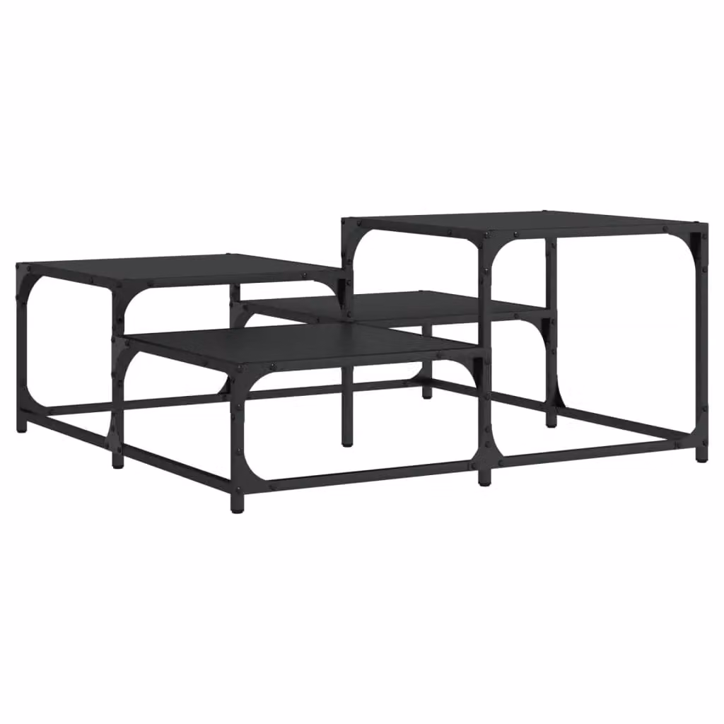 Berkfield Home Black Square Coffee Table W/D/H: 87.5 x 87.5 x 40 cm – 2