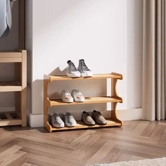 FORGEVIO 3-Tier Vertical Shoe Rack in Brown, W: 50 cm, D: 20 cm, H: 36 cm – 1