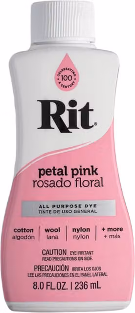 Rit All Purpose Fabric Liquid Dye for Natural Fibres, Petal Pink