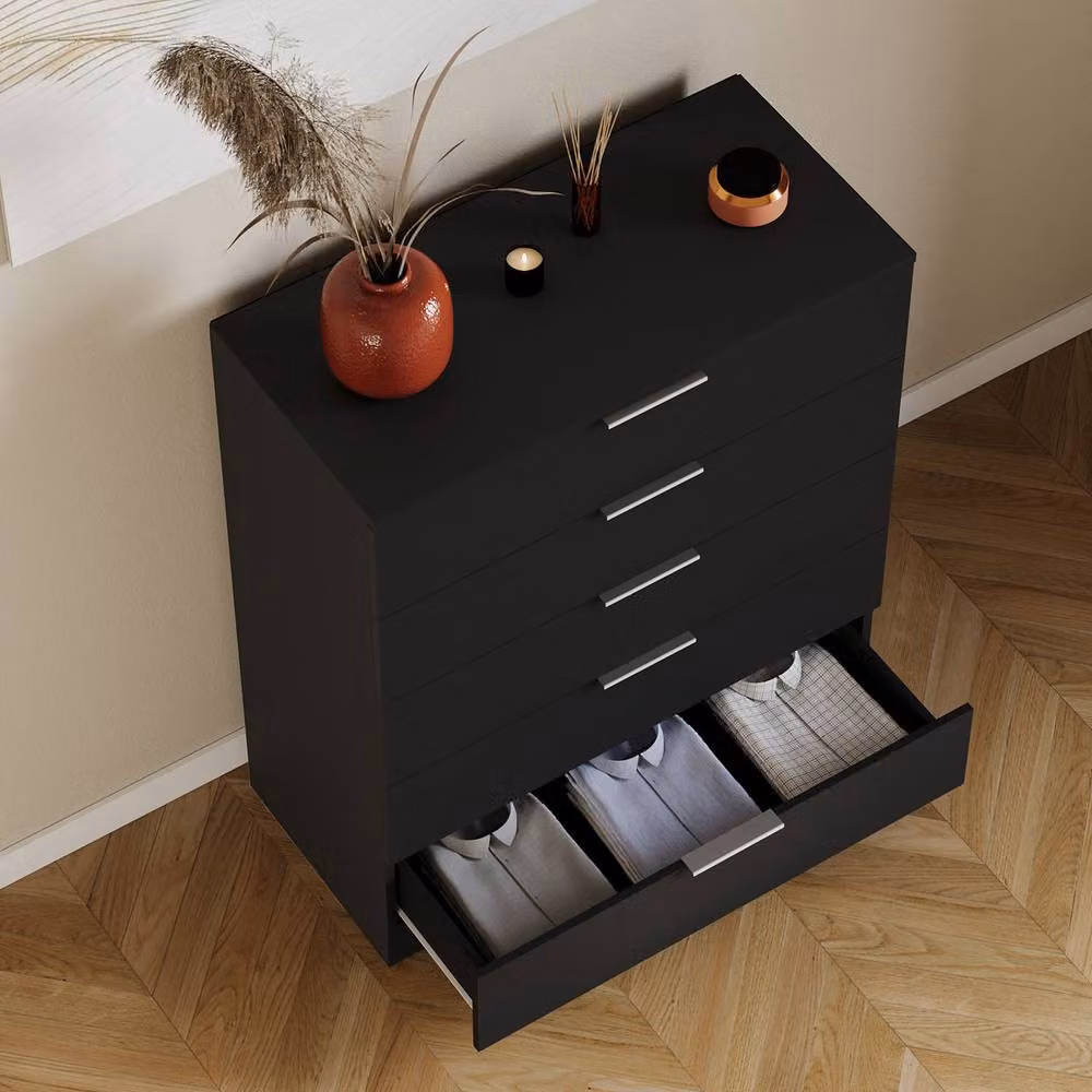 Vida Designs Trega 5 Drawer Chest of Drawers in Black – 6