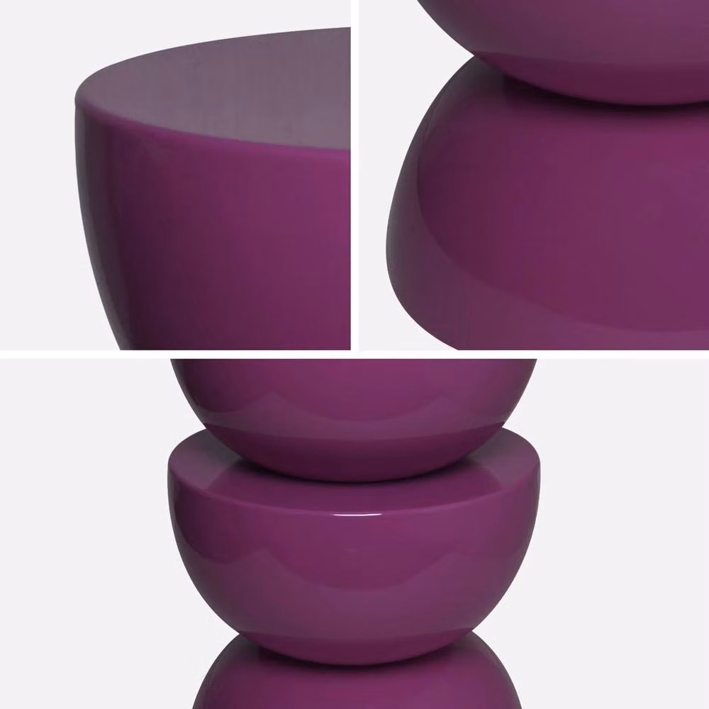 sweeek Purple Metal Coffee Table, Side Table or Bedside Table with Glossy Finish, W/D/H: 46.5 x 46.5 x 75 cm – 6