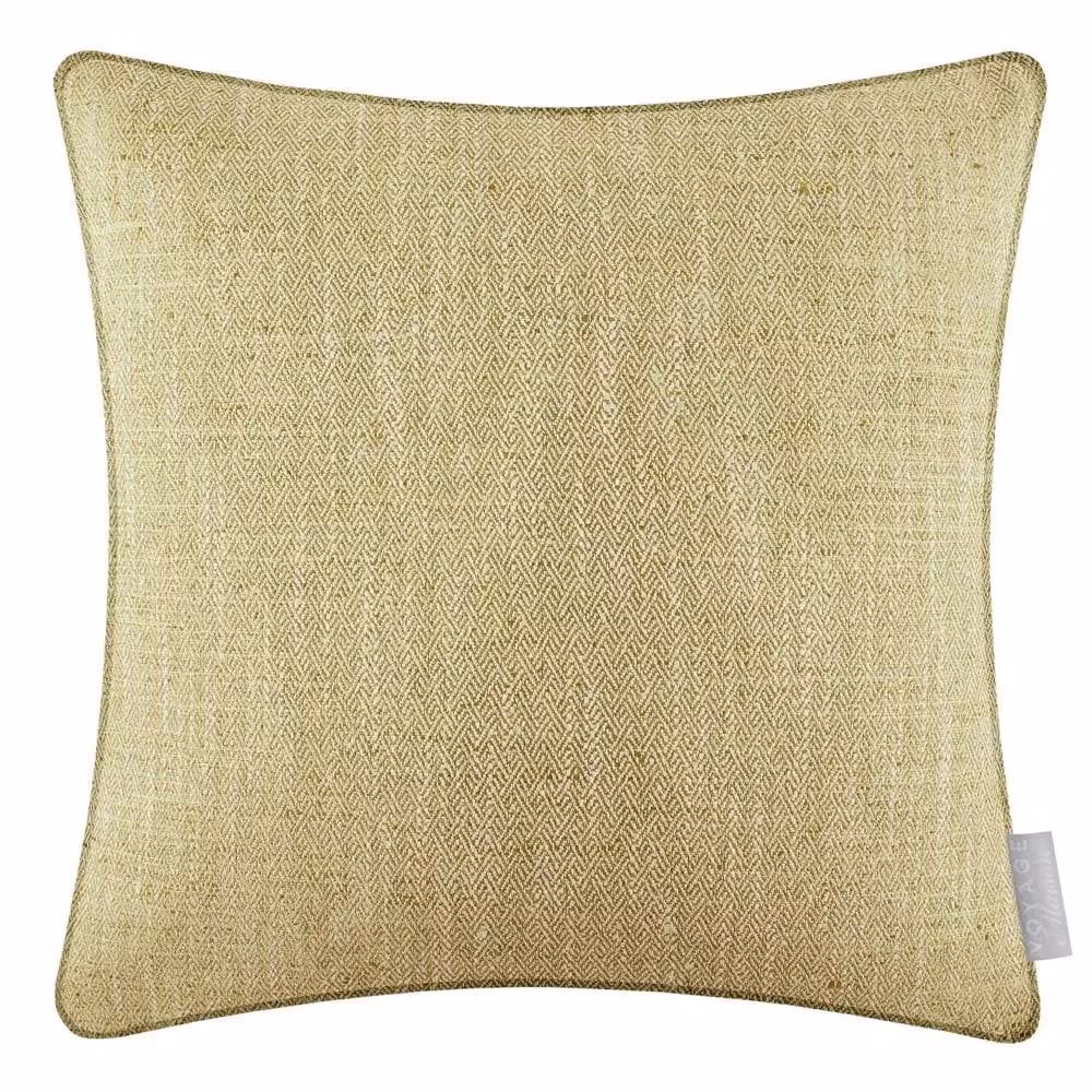 Voyage Maison Jedburgh Feather Filled Square Cushion in Yellow and Green, W/D/H: 50 x 50 x 50 cm – 2