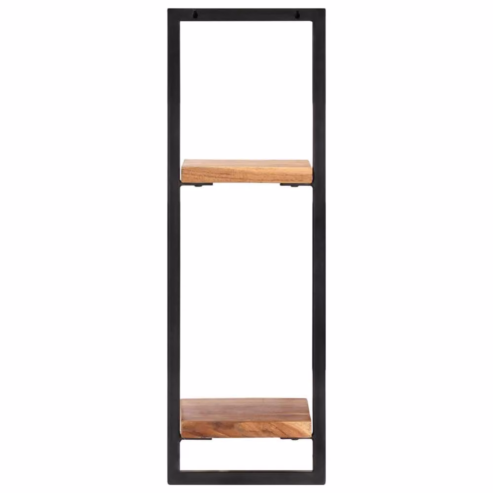 Berkfield Home Set of 2 Industrial Wall Shelves in Brown Acacia Wood and Steel, W/D/H: 25 x 25 x 75 cm – 4