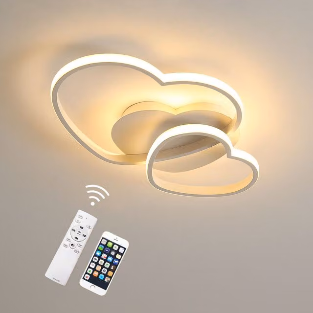 COMELY 48W Heart Dimmable LED Ceiling Light with Remote Control, White
