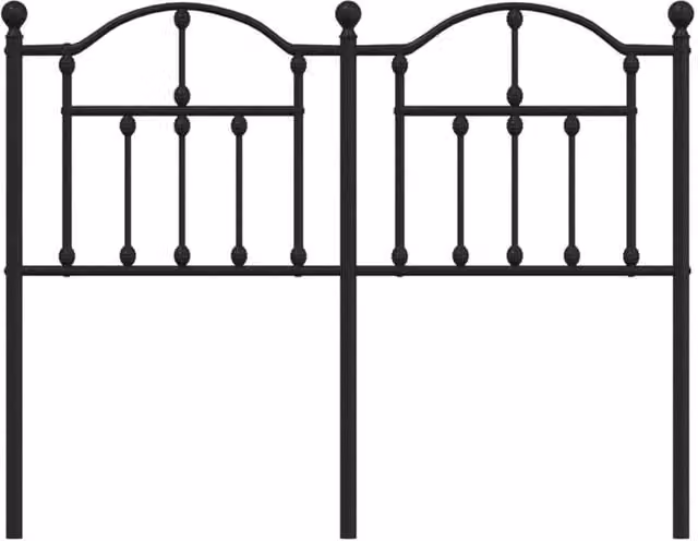 Berkfield Home Classic Metal Headboard in Matt Black – 1
