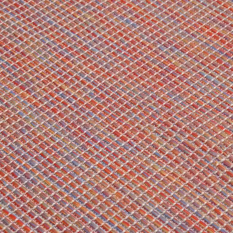 Berkfield Home Red Outdoor Flatweave Round Rug, Diameter: 100 cm
