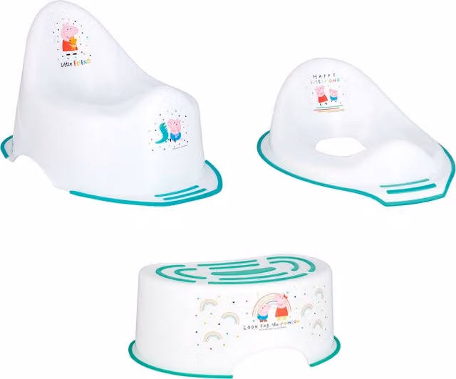 Peppa Pig Potty Bundle with Convertible Step in Turquoise and White