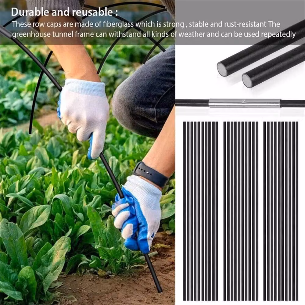 NESTLUNE 90Pcs Black Flexible Garden Cloche Hoops Greenhouse Frame for Vegetable Gardens, W/D/H: 120 x 15 cm – 5