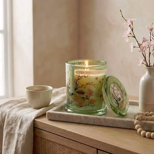 Candlelight Chengdu Luxury Scented Sakura Blossom Candle, Green, 300g – 2