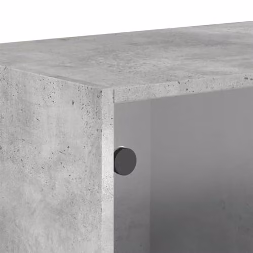 vidaXL Wall Cabinet with Glass Doors, Concrete Grey, W: 68.5 cm, D: 37 cm, H: 35 cm – 2