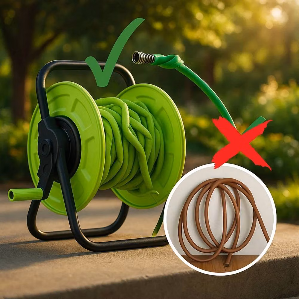 EONLION Freestanding Garden Hose Pipe Reel with Handle in Green – 3