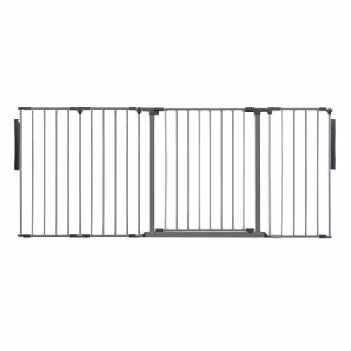 Safetots Premium Multi Panel Room Divider with Swing Door, Grey, Width: 181 cm, Height: 70 cm