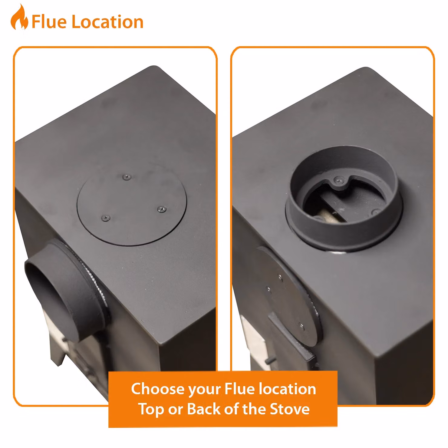 RoyalFire Milano 5kW Steel Multifuel Stove in Grey, H 58.3 cm x W 42.5 cm x D 33.5 cm – 4