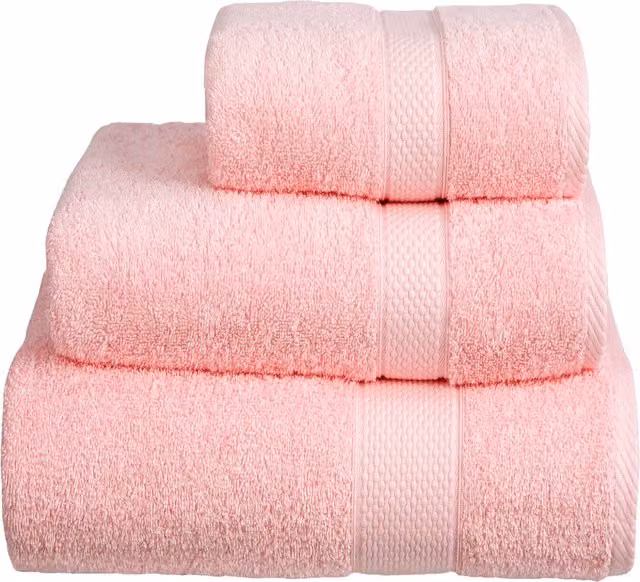 Bellissimo 10 Piece Pink Cotton Towel Set with Border, 150 cm