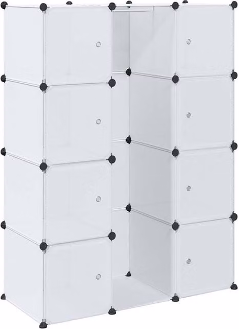 Berkfield Home Modular Cabinet with 9 Compartments, White, W/D/H: 115 x 37 x 150 cm