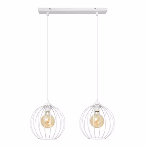 Netlighting Mercure Straight Bar Pendant Ceiling Light in White, 50cm
