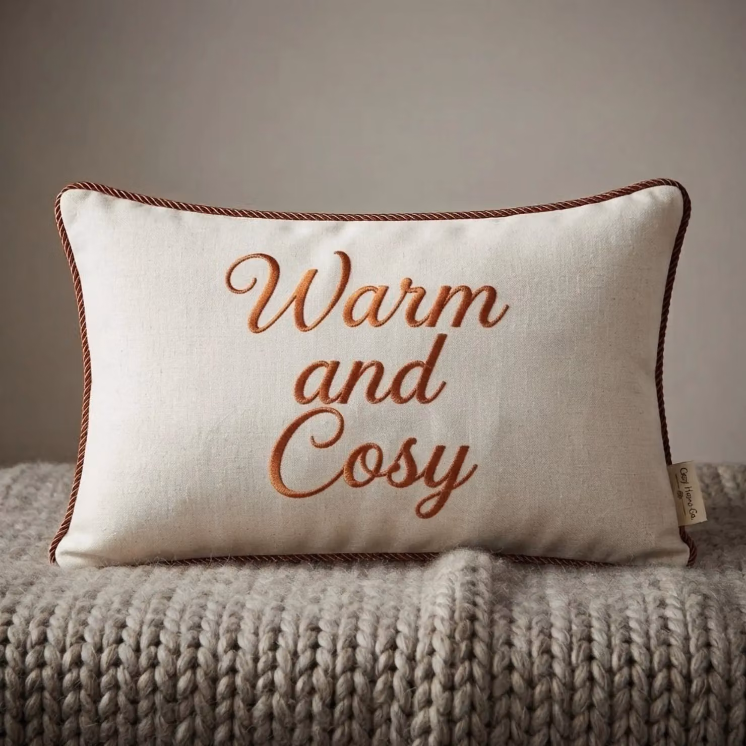 Garden Greatness Warm & Cosy Autumn Slogan Cushion in Cream, Orange and White, W: 50 cm x H: 30 cm – 2
