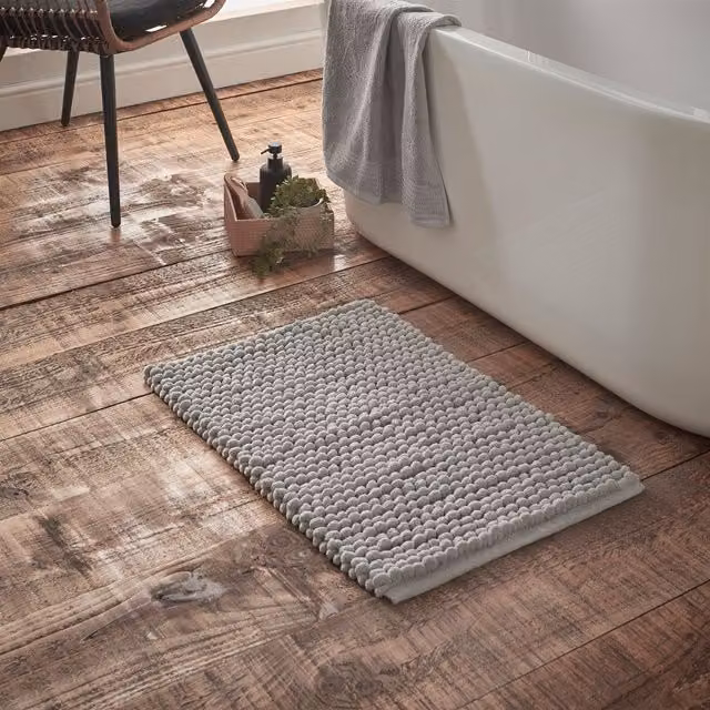 Bianca Aspen Bobble Bath Mat Grey W: 50 cm, D: 80 cm – 1