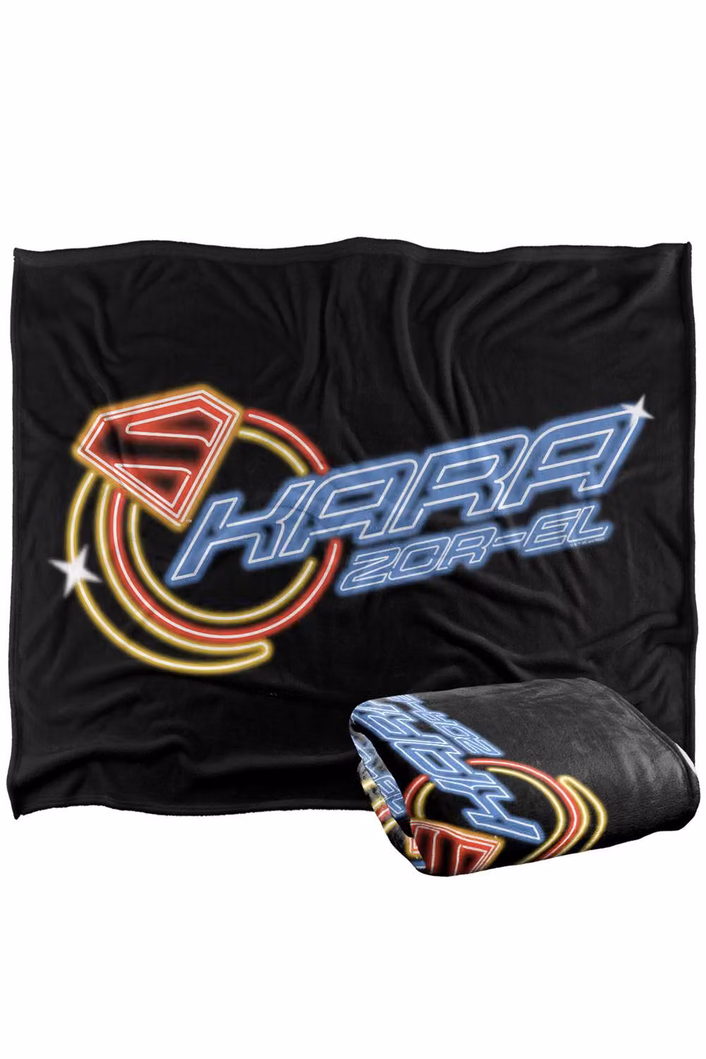 Warner Bros. Supergirl 2026 Neon Glow Kara Zorel Multicolour and Black Silky Touch Super Soft Polyester Throw for Adults, Large – 2