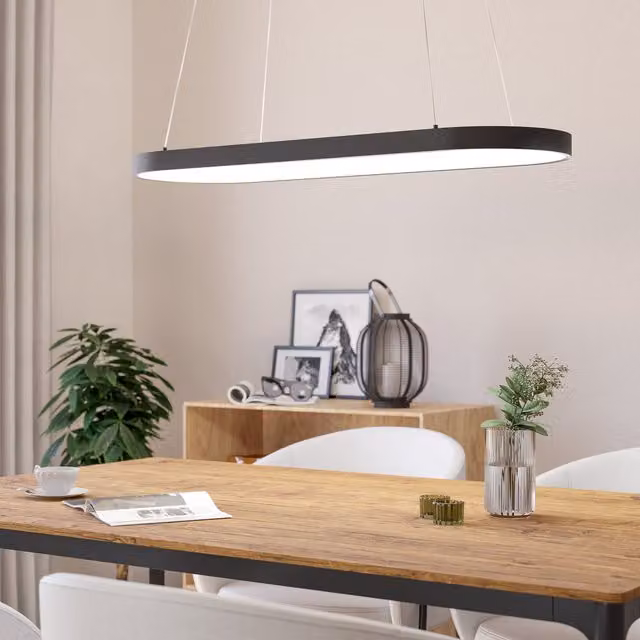Eglo Codriales Modern Black LED Oval Pendant Light