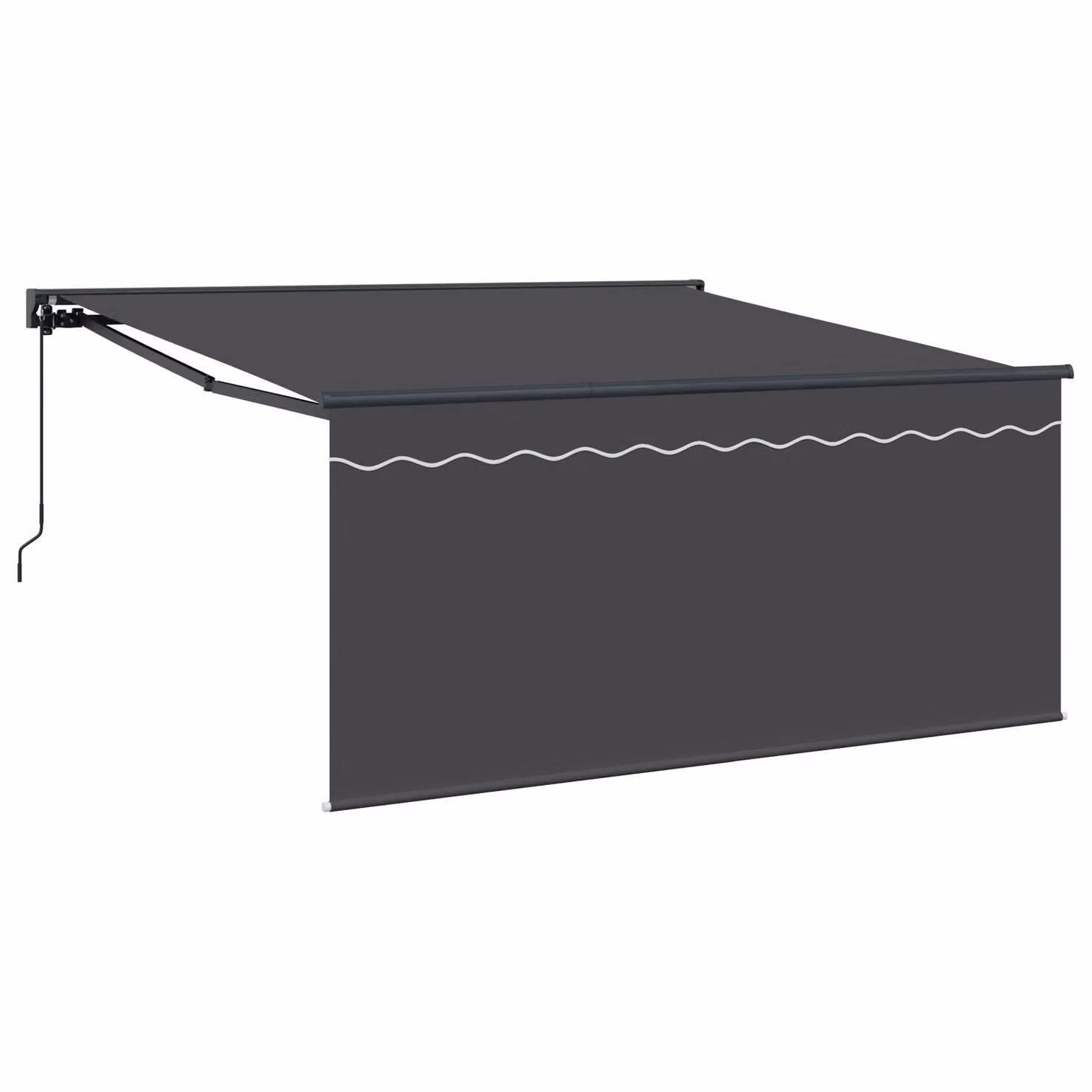 Berkfield Home Manual Retractable Folding Arm Awning in Anthracite Grey, W: 300 cm, D: 250 cm – 2