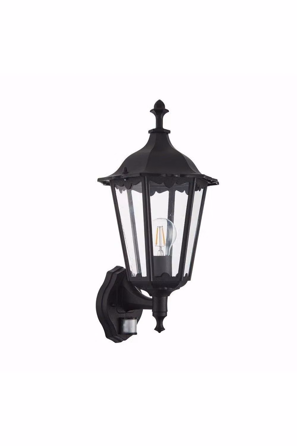 Netlighting Burford Outdoor Wall Lantern in Matt Black with Transparent Glass, IP44 Rated, E27 Socket – 4